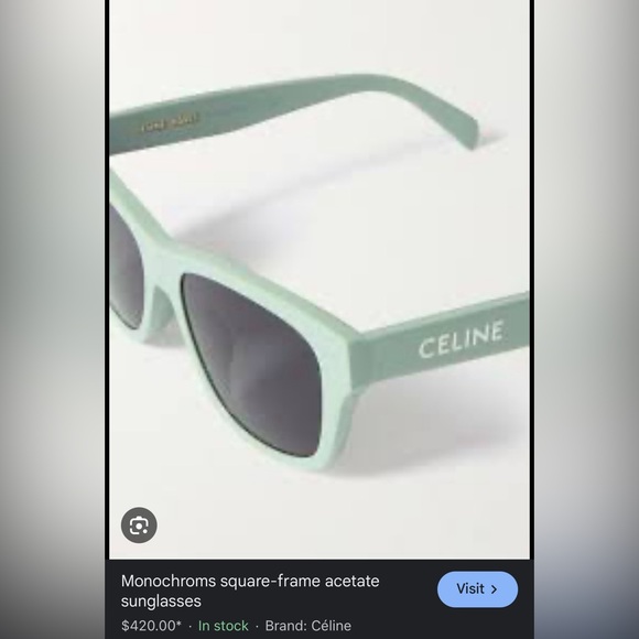 CELINE MONOCHROMS SQUARE-FRAME ACETATE SUNGLASSES 😎 - Picture 1 of 12